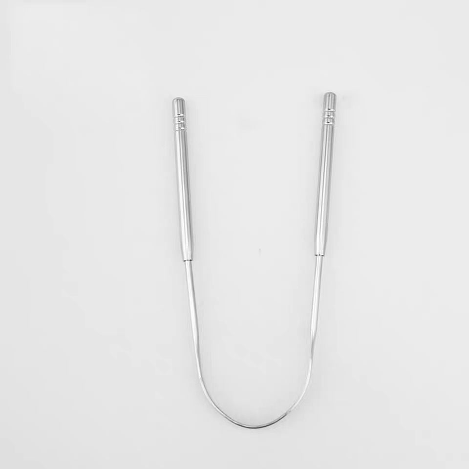 Cross-border hot sale oral cleaner 304 stainless steel to remove bad breath tongue coating cleaning brush tongue scraper tongue scraper - image 2