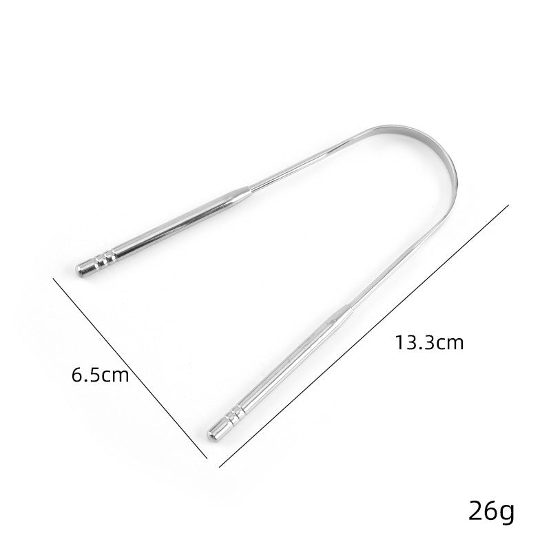 Cross-border hot sale oral cleaner 304 stainless steel to remove bad breath tongue coating cleaning brush tongue scraper tongue scraper - image 3