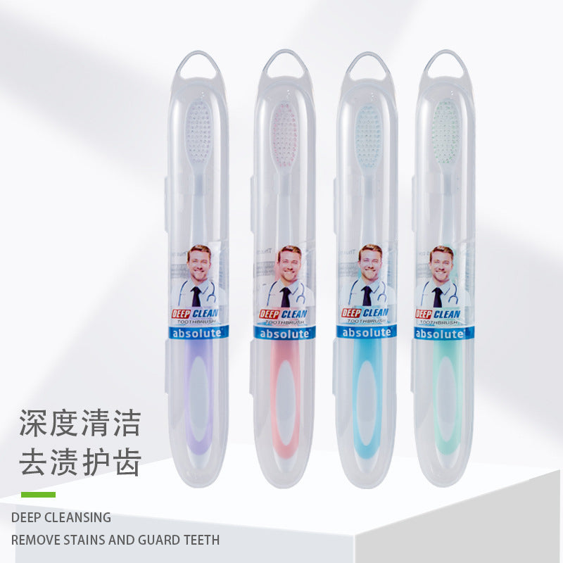 Foreign trade cross-border big head high density color soft hair two-color independent travel tube adult household toothbrush suit wholesale - image 1