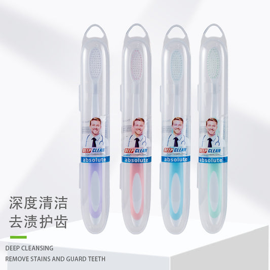 Foreign trade cross-border big head high density color soft hair two-color independent travel tube adult household toothbrush suit wholesale - image 1