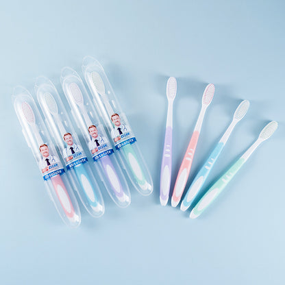 Foreign trade cross-border big head high density color soft hair two-color independent travel tube adult household toothbrush suit wholesale - image 3