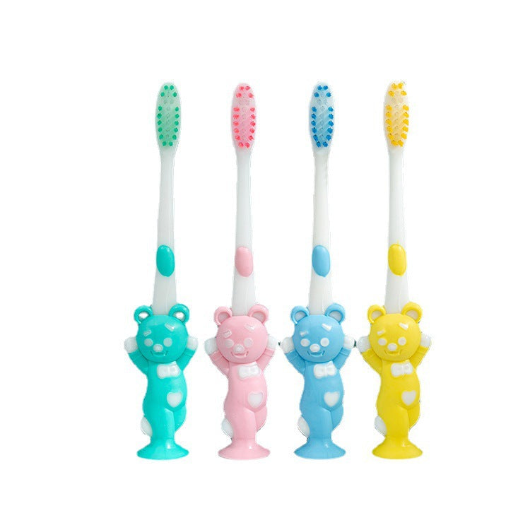 Little Bear rabbit cartoon children's toothbrush soft hair wholesale macaron candy color soft hair 4 PCs toothbrush wholesale - image 5