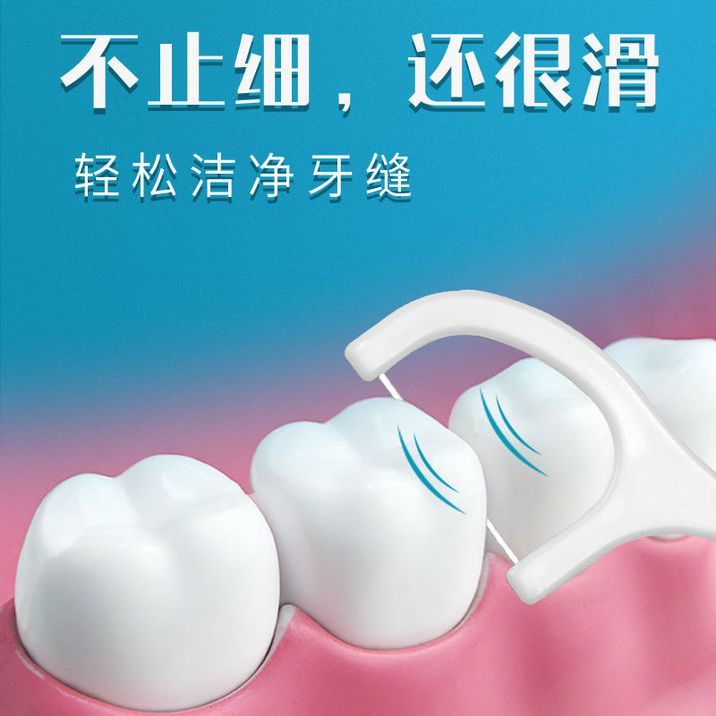 Manufacturer Wholesale Dental Floss 1000 Bags in Bulk Ready-Made Disposable Dental Floss Sticks Ultra-Fine Round Floss Toothpick Floss - image 2