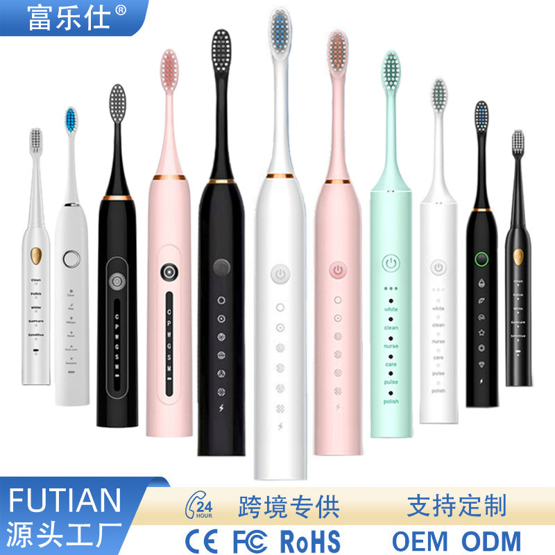Cross-Border Electric Toothbrush Rechargeable Model for Adults and Children, Universal Soft-Bristle Brush, Home and Outdoor Portable Toothbrush Set Wholesale - image 1