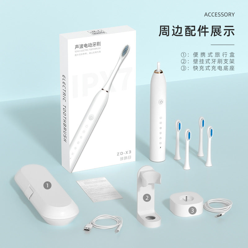 Cross-Border Electric Toothbrush Rechargeable Model for Adults and Children, Universal Soft-Bristle Brush, Home and Outdoor Portable Toothbrush Set Wholesale - image 3