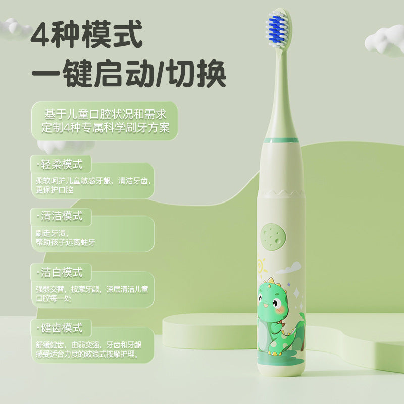 Cross-border new children's toothbrush cartoon Sonic toothbrush electric soft hair rechargeable children's electric toothbrush wholesale - image 3