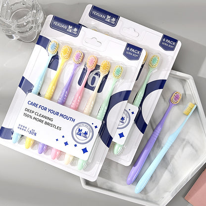 Sam's Same Type of Convex Toothbrush, 6-Pack Family Pack, Daily Necessities, Adult Household Wide-Head Soft-Bristle Toothbrush Wholesale - image 2