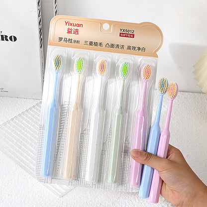 Sam's Same Type of Convex Toothbrush, 6-Pack Family Pack, Daily Necessities, Adult Household Wide-Head Soft-Bristle Toothbrush Wholesale - image 3