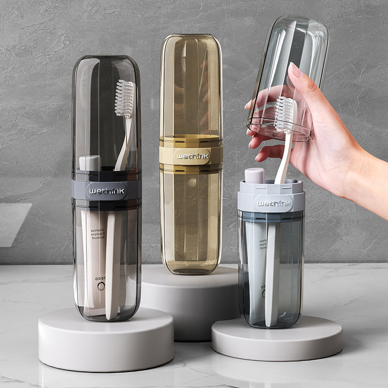 Travel portable toothbrush toothpaste suit storage box transparent household wash cup bathroom multifunctional toothbrush cup - image 1