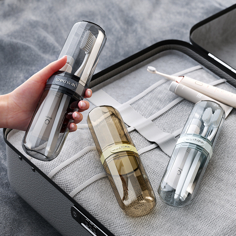 Travel portable toothbrush toothpaste suit storage box transparent household wash cup bathroom multifunctional toothbrush cup - image 2