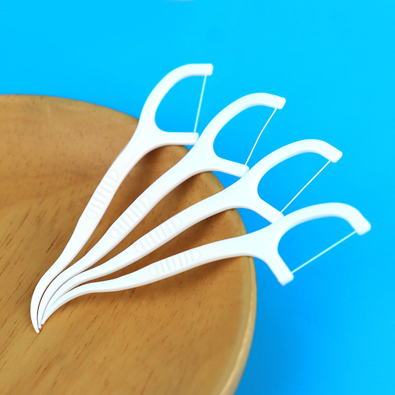 Foreign Trade Cross-Border English Dental Floss Box 100 High-Strength Ultra-Fine Round Wire Disposable Dental Floss Sticks and Toothpicks Wholesale - image 4