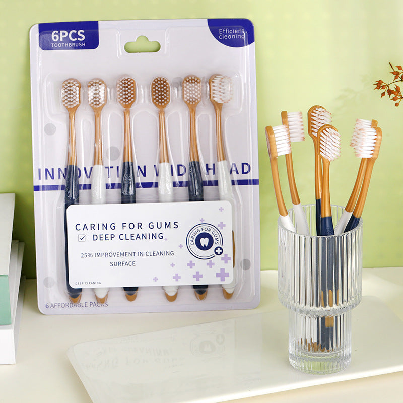 Sam's toothbrush with wide head household adult fine soft hair single 1 2 6 male and female students factory wholesale - image 1
