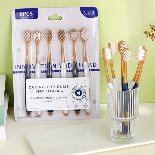 Sam's toothbrush with wide head household adult fine soft hair single 1 2 6 male and female students factory wholesale - image 1