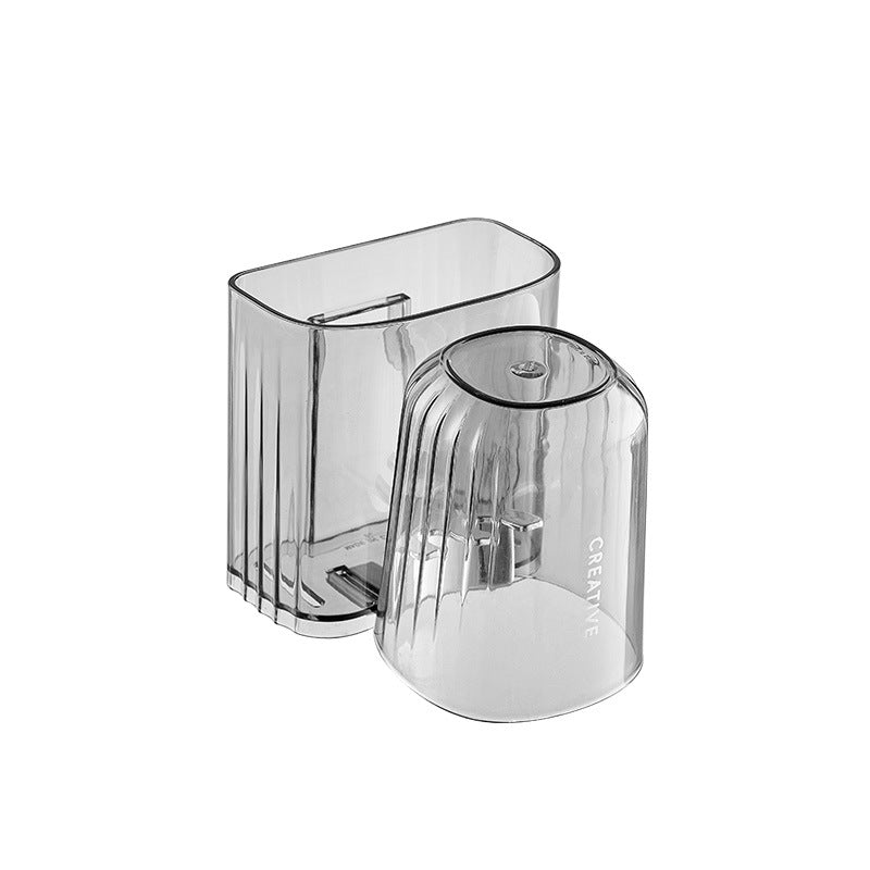 Toothbrush rack bathroom wall-mounted electric toothbrush cup punch-free light luxury draining mouthwash Cup Tooth Cup rack - image 5