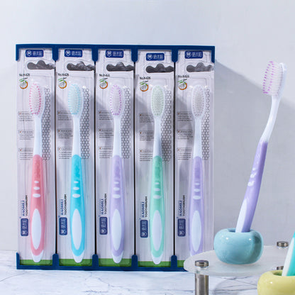 Non-Slip Silicone High-End Soft-Bristled Toothbrush for Adults Household Wholesale Supermarket Pendant Large Head Round Hole High-Density Toothbrush Wholesale - image 4