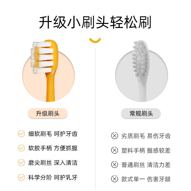 Xiujie children's soft hair toothbrush baby cartoon small dinosaur fat handle 2 soft hair manufacturers wholesale generation - image 2