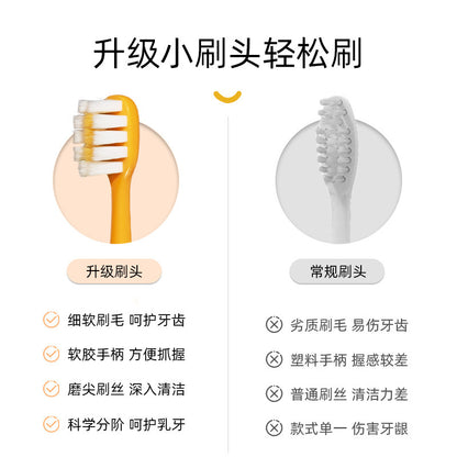 Xiujie children's soft hair toothbrush baby cartoon small dinosaur fat handle 2 soft hair manufacturers wholesale generation - image 2