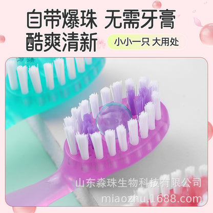 Separate packaging disposable mini burst bead toothbrush with dental floss adult soft hair portable travel wholesale - image 4