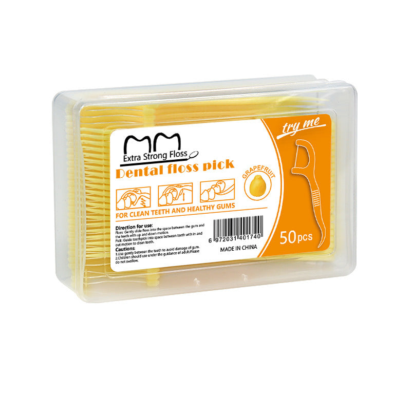 Cross-Border Export Dental Floss Manufacturer Wholesale Ultra-Fine Dental Floss Fruit Flavor Boxed 50 Dental Floss Sticks Disposable Toothpicks - image 5