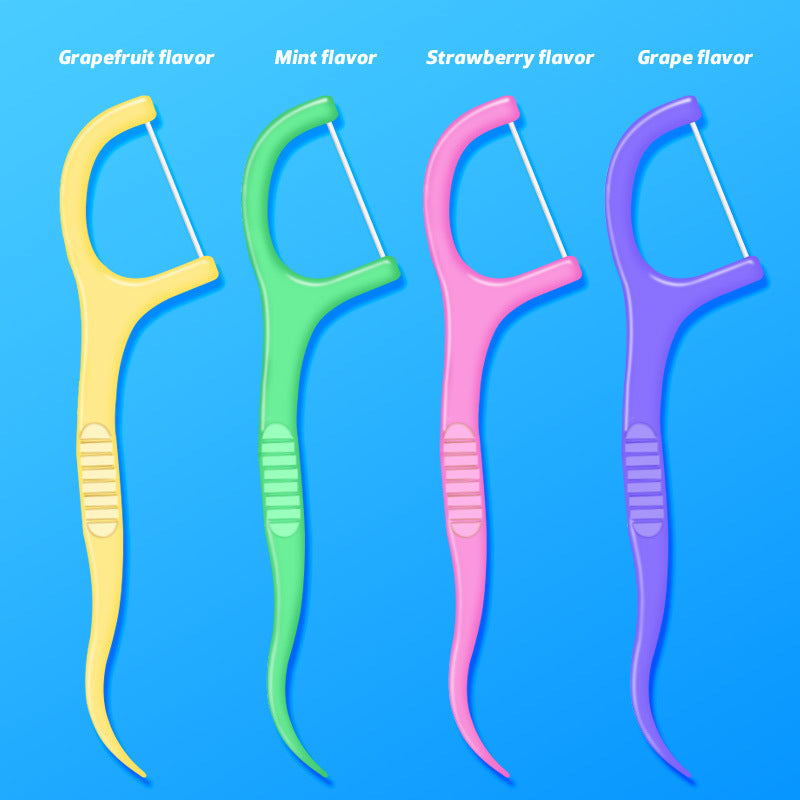 Cross-Border Wholesale Fruity Dental Floss Individually Packaged 50 Ultra-Fine Dental Floss Sticks Fresh Breath Disposable Toothpicks in Stock - image 2