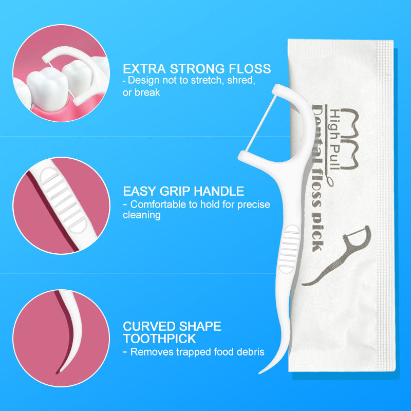 Cross-border wholesale floss individually packaged 50 PCs floss sticks individually packaged high tensile ultra-fine floss foreign trade in stock - image 4