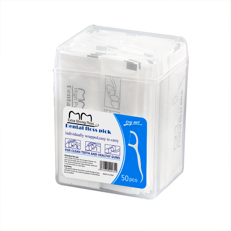 Cross-border wholesale floss individually packaged 50 PCs floss sticks individually packaged high tensile ultra-fine floss foreign trade in stock - image 5