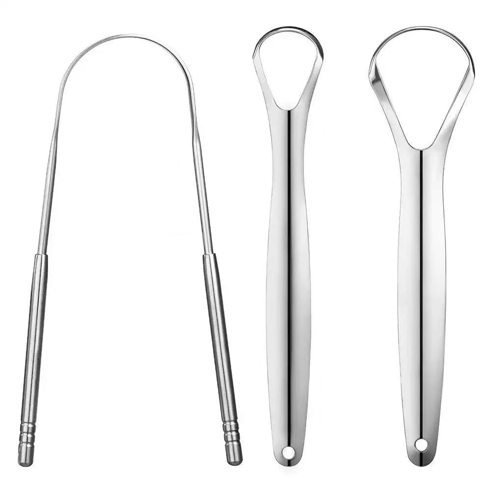 Stainless steel tongue scraper tongue cleaner tongue scraper tongue brush oral cleaning tool kit brush tongue scraper - image 1
