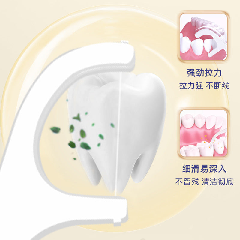 Disposable dental floss 50 boxed dental floss sticks high elastic toothpicks oral hotel independent packaging cross-border English bag - image 2