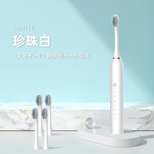 Cross-Border Smart Soft-Bristle Electric Toothbrush Couple Model Adult Model Rechargeable Soft-Bristle Brush Head Wholesale in Stock - image 2