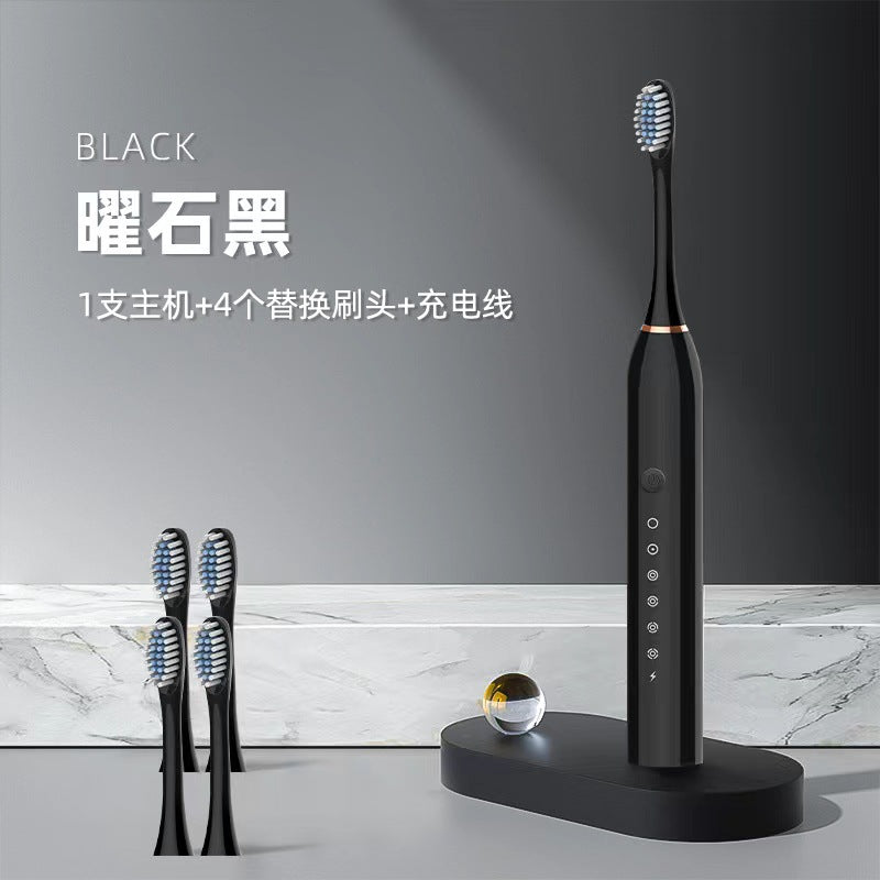 Cross-Border Smart Soft-Bristle Electric Toothbrush Couple Model Adult Model Rechargeable Soft-Bristle Brush Head Wholesale in Stock - image 3