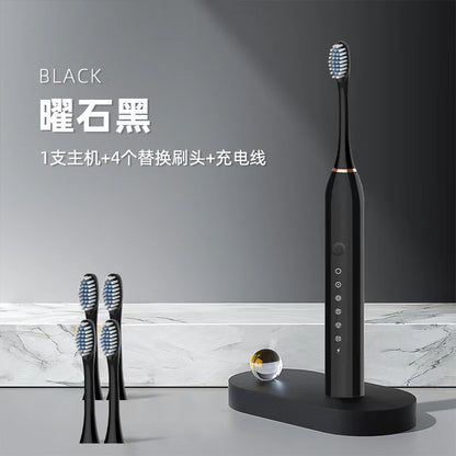 Cross-Border Smart Soft-Bristle Electric Toothbrush Couple Model Adult Model Rechargeable Soft-Bristle Brush Head Wholesale in Stock - image 3