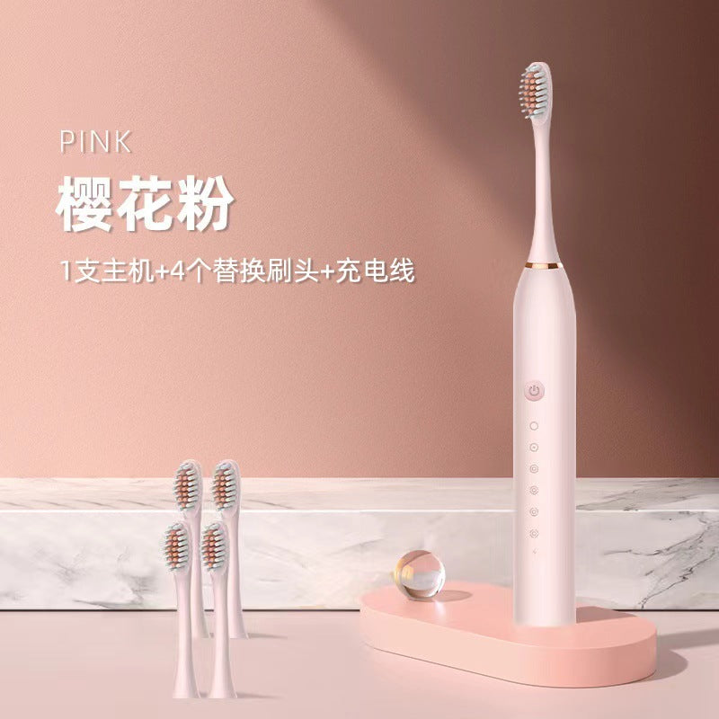 Cross-Border Smart Soft-Bristle Electric Toothbrush Couple Model Adult Model Rechargeable Soft-Bristle Brush Head Wholesale in Stock - image 4