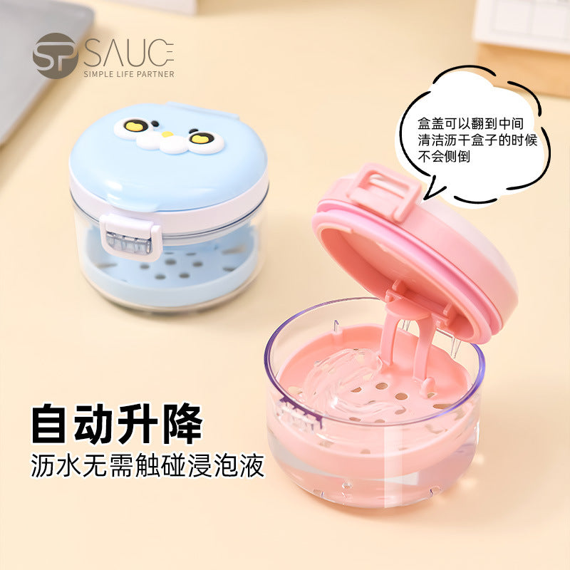 Japanese Dust-Proof Braces Box Denture Cleaner Box Retainer Storage Box Retainer Orthodontic Box with Mirror - image 3