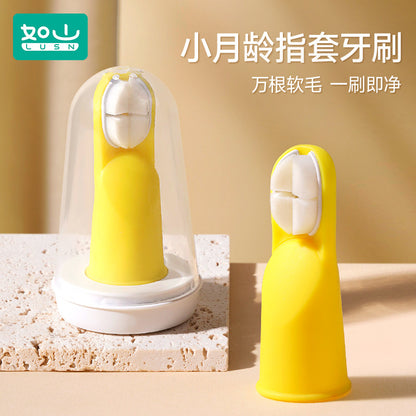 Rushan Finger Set Toothbrush Baby Silicone Finger Set Toothbrush 0-1 Year Old Baby Toothbrush Teeth Tongue Coating Cleaner - image 1