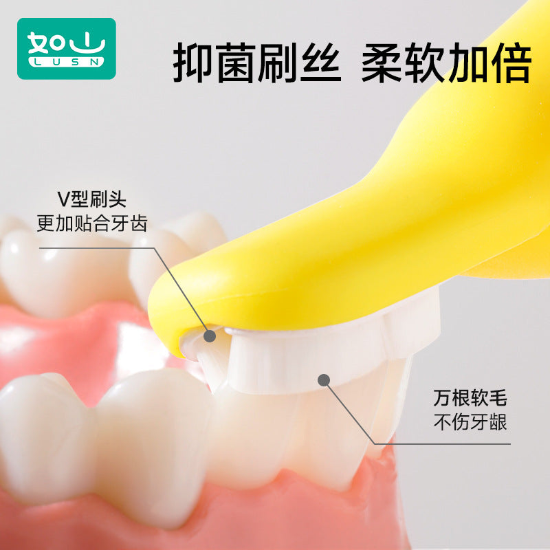Rushan Finger Set Toothbrush Baby Silicone Finger Set Toothbrush 0-1 Year Old Baby Toothbrush Teeth Tongue Coating Cleaner - image 2