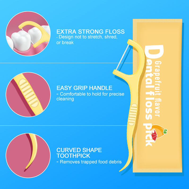 Foreign trade fruity mint dental floss independent packaging wholesale bottled 20 disposable dental floss sticks toothpicks individually packaged - image 3
