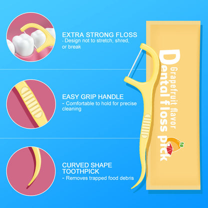 Foreign trade fruity mint dental floss independent packaging wholesale bottled 20 disposable dental floss sticks toothpicks individually packaged - image 3