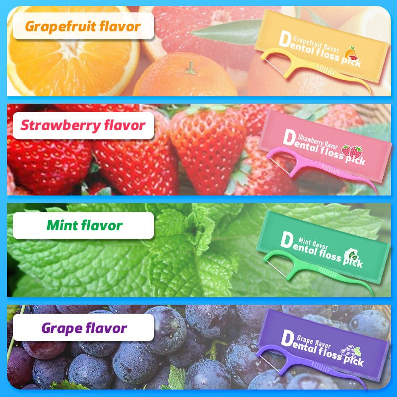 Foreign trade fruity mint dental floss independent packaging wholesale bottled 20 disposable dental floss sticks toothpicks individually packaged - image 4