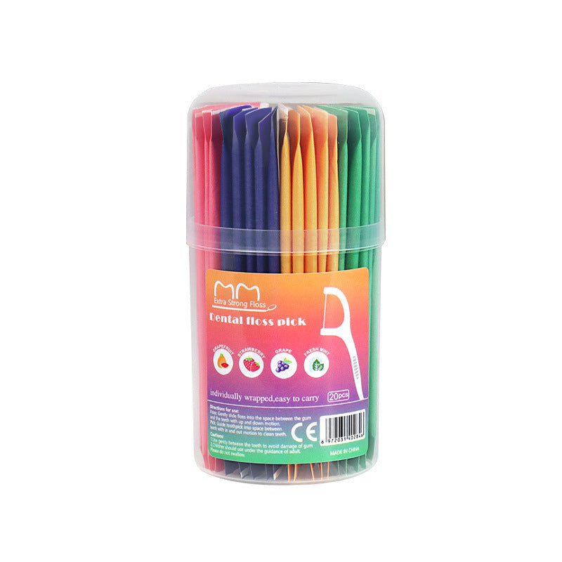 Foreign trade fruity mint dental floss independent packaging wholesale bottled 20 disposable dental floss sticks toothpicks individually packaged - image 5