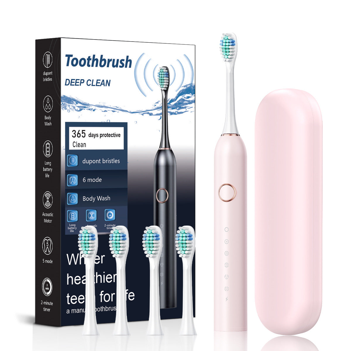 Cross-border exclusive for a new six-gear adult household TPC rechargeable toothbrush soft hair cleaning electric toothbrush - image 3