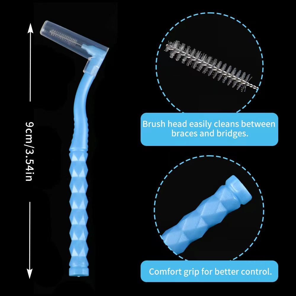 L-Shaped Interdental Brushing Gap Brush Orthodontic Toothbrush Wisdom Teeth Soft-Bristled Tooth Correction Interdental Brush Fine Toothbrush - image 3
