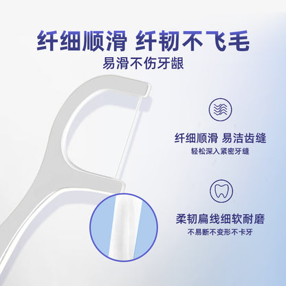 Aowei Superfine Floss Stick Disposable Toothpick Dental Floss Home Pack Portable Floss Box Classic Smooth Dental Floss - image 2