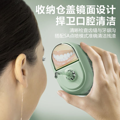 Cross-border portable electric dental irrigator water dental floss tongue coating cleaning orthodontic folding pull-out electric dental irrigator - image 4