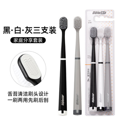 Japanese-Style Premium Toothbrush Soft Bristles Household Set Adult Wide Head Teeth Cleaning Portable Three-Pack Cross-Border Wholesale - image 3