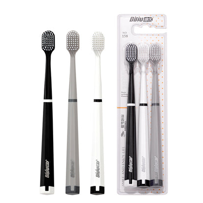 Japanese-Style Premium Toothbrush Soft Bristles Household Set Adult Wide Head Teeth Cleaning Portable Three-Pack Cross-Border Wholesale - image 5
