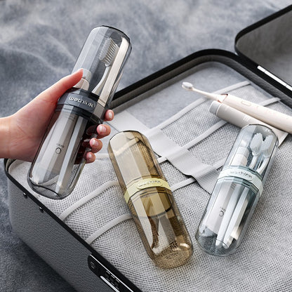 Travel Portable Toothbrush Toothpaste suit Storage Box Transparent Household Washing Cup Bathroom Multifunctional Brushing Cup - image 1