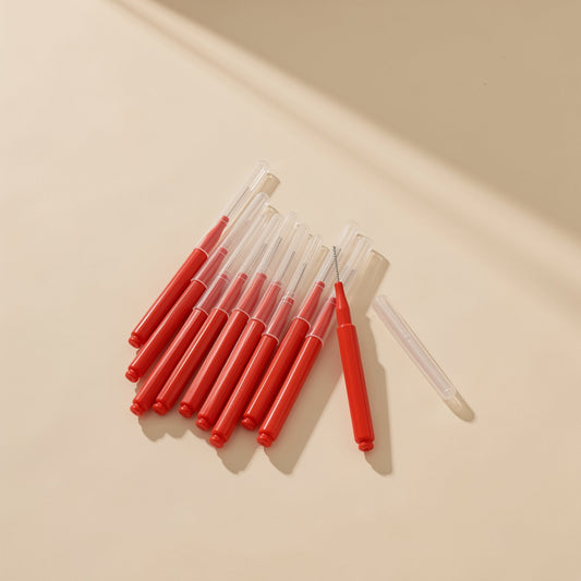 Disposable interdental brush with stainless steel wire and plastic material - view 2