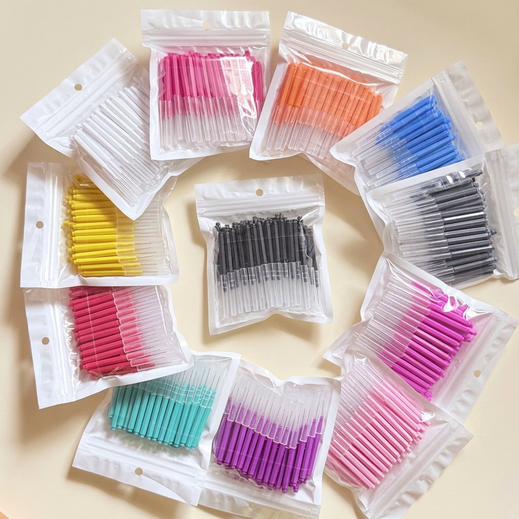 Disposable interdental brush with stainless steel wire and plastic material - view 3