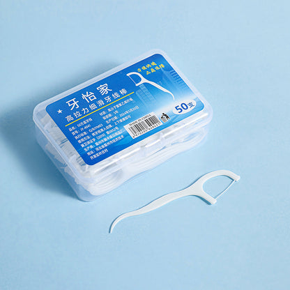 50 Pct Boxed Superfine Floss Stick Home Pack Plastic Toothpick Bow Portable Boxed Floss Wholesale - image 1