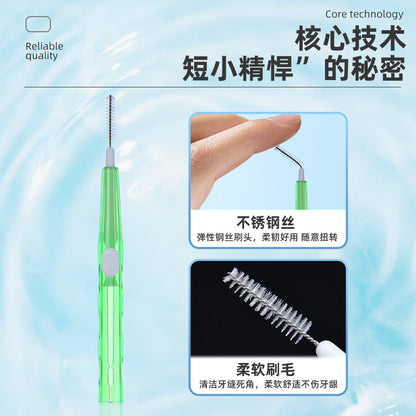 Straight Push-Pull Interdental Brush with Retractable Brush Head for Orthodontic Cleaning of Tooth Gaps 1 Bulk Push-Pull Interdental Brush - image 3